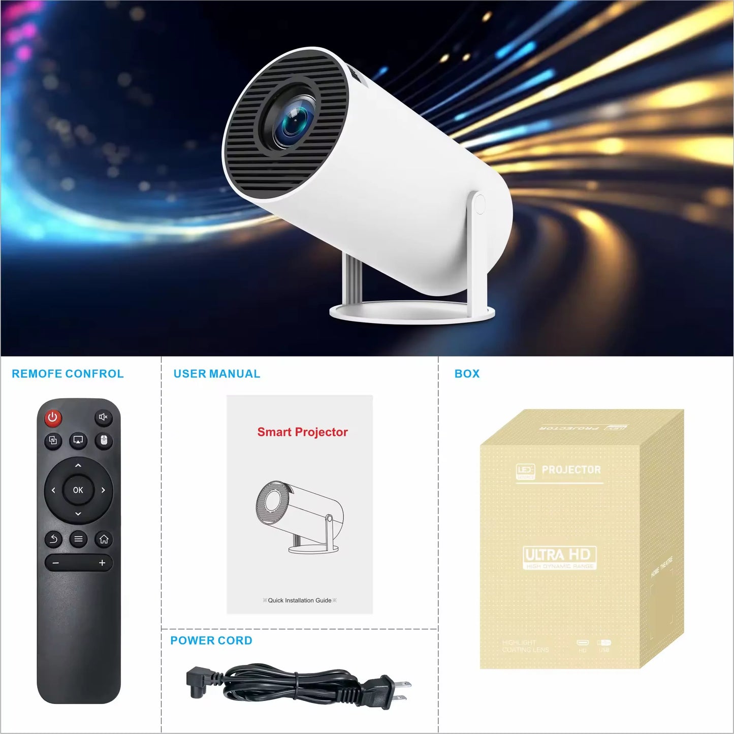 Android Wifi Projector HY300 Portable Android 11 Smart Projector Proyector Mini Home Theater
